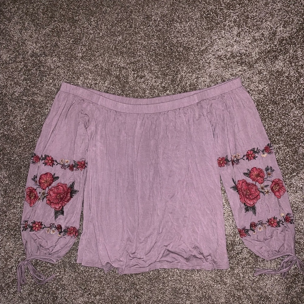 Purple off the shoulder top